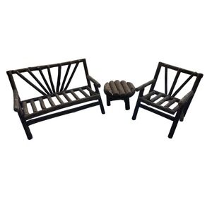 Boyds Bears Investment Collectables Twig Furniture Display Chair Set 3 pc